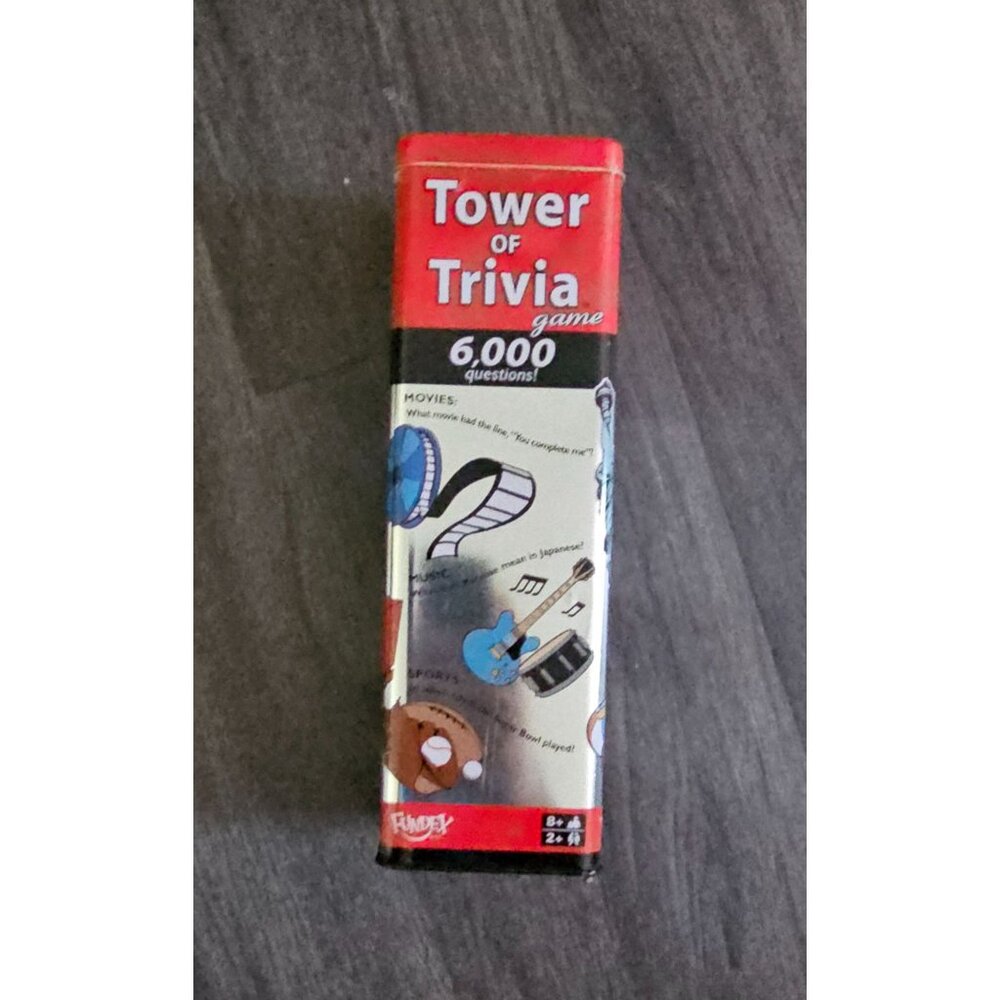 RARE Fundex Tower of Trivia Card‎ Game in Tin